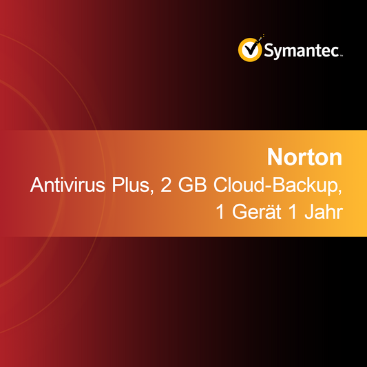 Norton Antivirus Plus, Backup em Nuvem de 2 GB, 1 dispositivo 1 ano