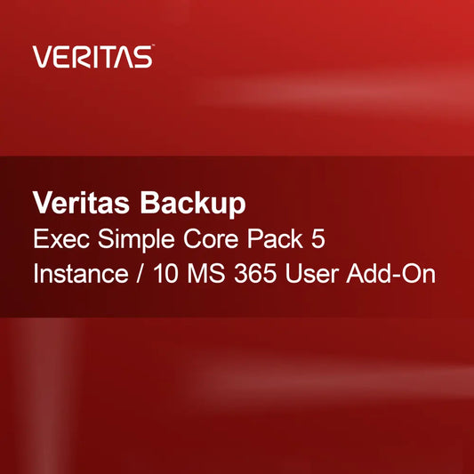 Pacote Básico Simples Veritas Backup Exec 5 Instâncias / Adicional para 10 Usuários MS 365