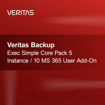 Pacote Básico Simples Veritas Backup Exec 5 Instâncias / Adicional para 10 Usuários MS 365